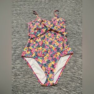 Ladies One Piece Floral Bathing Suit Krista Size 12D